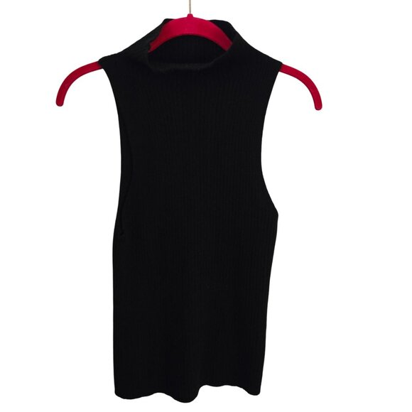 Anthropologie Maeve 100% Cashmere Ribbed Mockneck Tank Sweater Size S - Picture 1 of 5